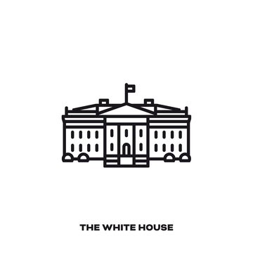 The White House At Washington, D.C., Line Icon