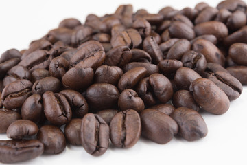 Stack of coffee beans