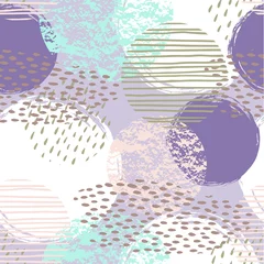 Behang Abstracte geometrische naadloze patroon met cirkels. © Nadia Grapes
