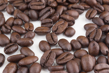 Stack of coffee beans