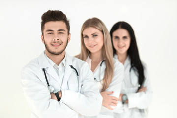 Fototapeta premium group of smiling hospital colleagues standing together