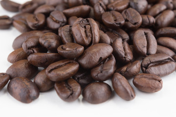 Stack of coffee beans