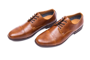 Brown shoes isolated on white background