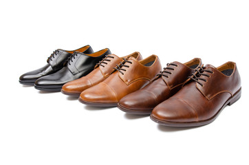 Selection of shoes isolated on white background