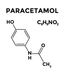 Fototapeta premium Paracetamol structural chemical formula
