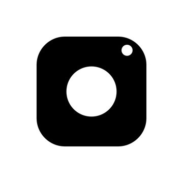 Vector, isolated, image of a flat icon of the camera on a white background. Design a flat black camera icon