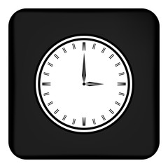 Vector, isolated, button image with clock on white background. Design a flat clock icon