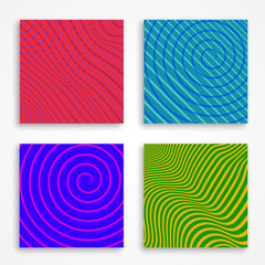 Bright colored covers or backgrounds for modern print production. Square shape.