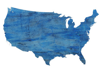 USA map grunge blue style