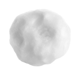 One snowball isolated on white,with clipping path, series 