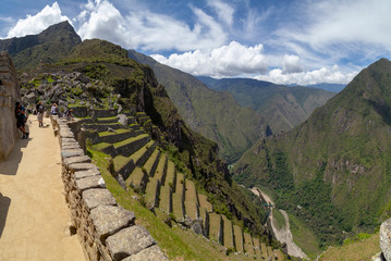 Machu Picchu, Peru - Ruins of Inca Empire city and Huaynapicchu Mountain, Sacred Valley