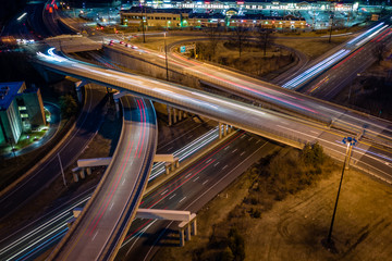 Fototapeta na wymiar Aerial of Moving Cars On Highway