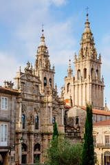 Fototapeta na wymiar Santiago de Compostela, Cathedral at sunrise. Galicia, Spain