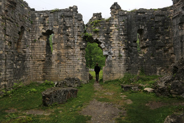The ruins of the Bzyb temple of the X century built in Abkhazia