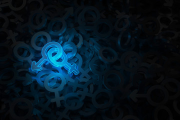 Concept art on the topic of Dating 3D illustration