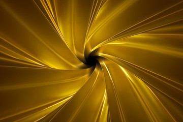 Abstract volumetric gold background 3D illustration