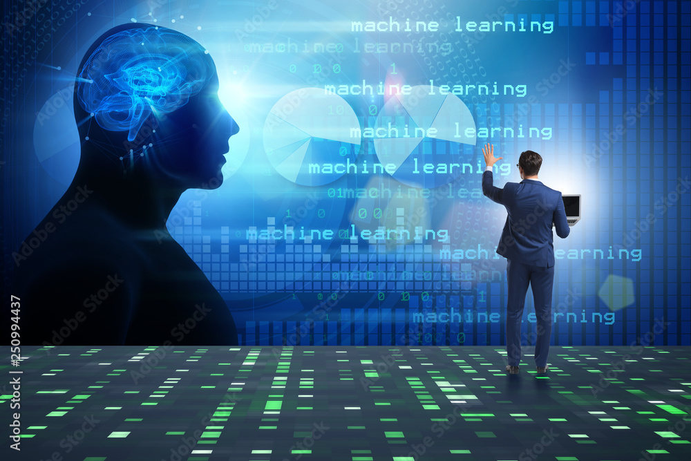 Wall mural cognitive computing and machine learning concept