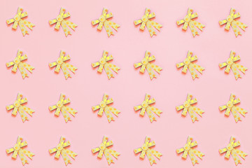 Bow ribbon in the background.