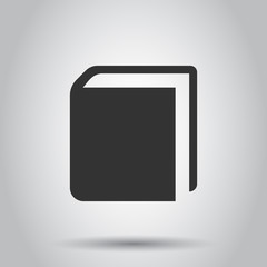 Book education icon in flat style. Literature magazine vector illustration on white background. Book paper business concept.