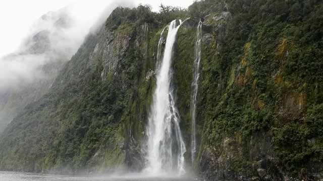Cloudy day at Milford Sound, South Island, New Zealand