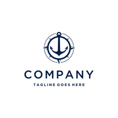 Awesome Anchor With Compass Circle Antique Badge Design Vector Design Logo Inspiration