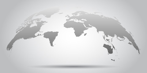 Fototapeta premium Earth planet icon in flat style. 3D world map vector illustration on white background. Global communication business concept.