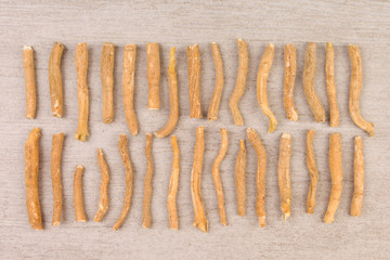 Aswagandha root from above.