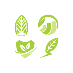 Leaf Logo Design Vector Template Set