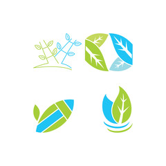 Fototapeta premium Leaf Logo Design Vector Template Set