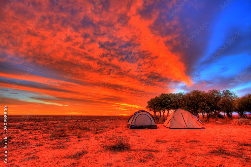 Wall mural Camping in Australian bush