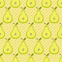 Cute pear pattern. Seamless vector illustration with abstract pears for textile and scrapbook paper