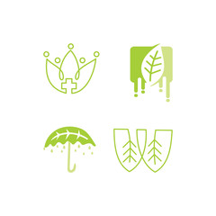 Leaf Logo Design Vector Template Set