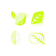 Leaf Logo Design Vector Template Set