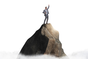 Businessman at the top of mountain 