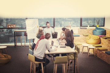 Multiethnic startup business team having meeting