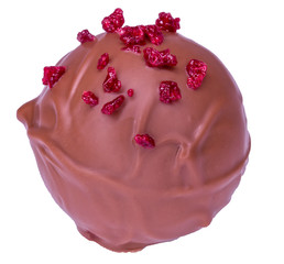 Milk chocolate truffle with dried raspberry decoration - 251000899