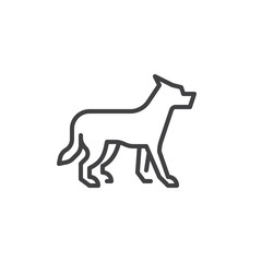 Wolf line icon. linear style sign for mobile concept and web design. Dog outline vector icon. Symbol, logo illustration. Pixel perfect vector graphics