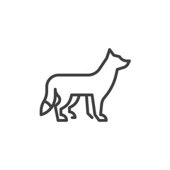 Fox side view line icon. linear style sign for mobile concept and web design. fox standing outline vector icon. Wild forest animal symbol, logo illustration. Pixel perfect vector graphics