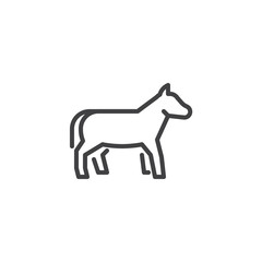 Mule side view line icon. linear style sign for mobile concept and web design. horse standing outline vector icon. Farm animal symbol, logo illustration. Pixel perfect vector graphics