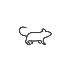 Rodent side view line icon. linear style sign for mobile concept and web design. walking rat outline vector icon. Pest animal symbol, logo illustration. Pixel perfect vector graphics