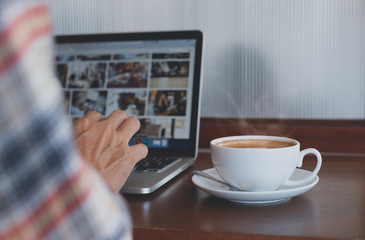 Man working at cafe