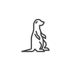Otter side view line icon. linear style sign for mobile concept and web design. Weasel standing outline vector icon. Waterfowl animal symbol, logo illustration. Pixel perfect vector graphics