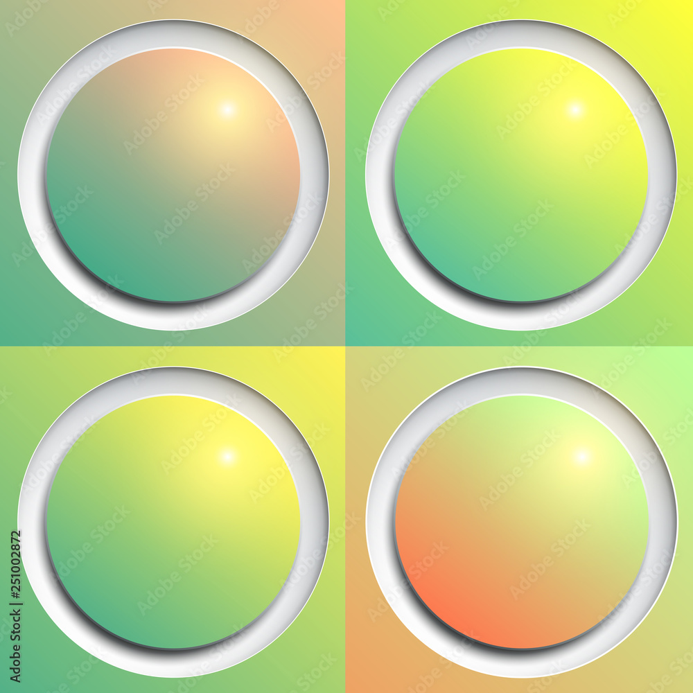 Poster Shiny web buttons as abstract vector background