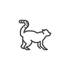 Lemur side view line icon. linear style sign for mobile concept and web design. lemur outline vector icon. Wild animal symbol, logo illustration. Pixel perfect vector graphics