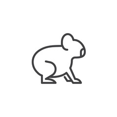 Koala side view line icon. linear style sign for mobile concept and web design. Koala bear outline vector icon. Marsupial animal symbol, logo illustration. Pixel perfect vector graphics