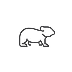 Rodent side view line icon. linear style sign for mobile concept and web design. Gnawing mammal outline vector icon. Animal symbol, logo illustration. Pixel perfect vector graphics