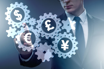 Concept of various main currencies