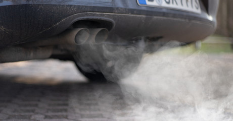 exhaust with exhaust gases