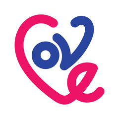 love logo, love word, line love logo design