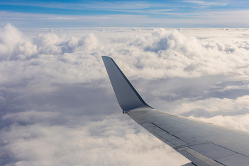 Fototapeta premium View of the earth from the wing of the aircraft.